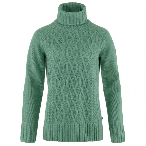 Fjällräven - Women's Övik Cable Knit Roller Neck - Wollpullover Gr L grün/türkis von Fjällräven