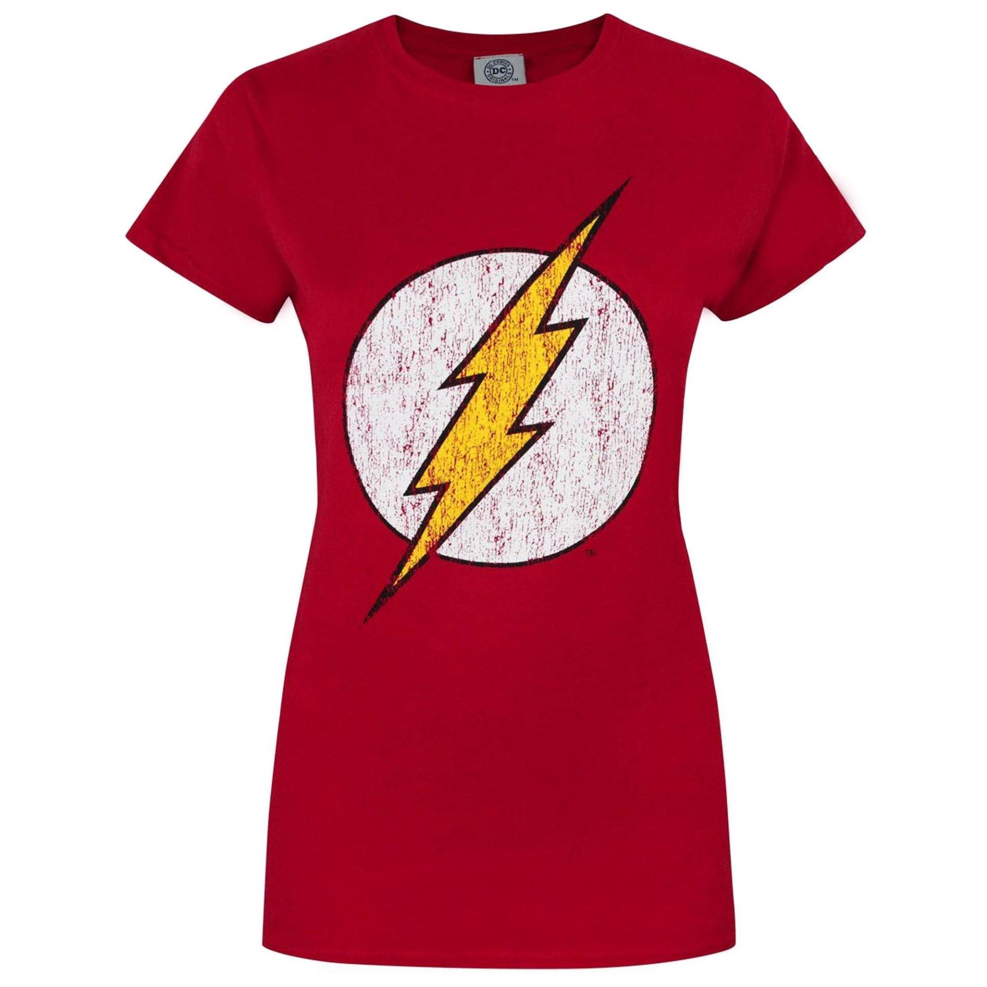 Flash - Distress Logo TShirt, für Damen, Rot Bunt, Größe XXL von Flash