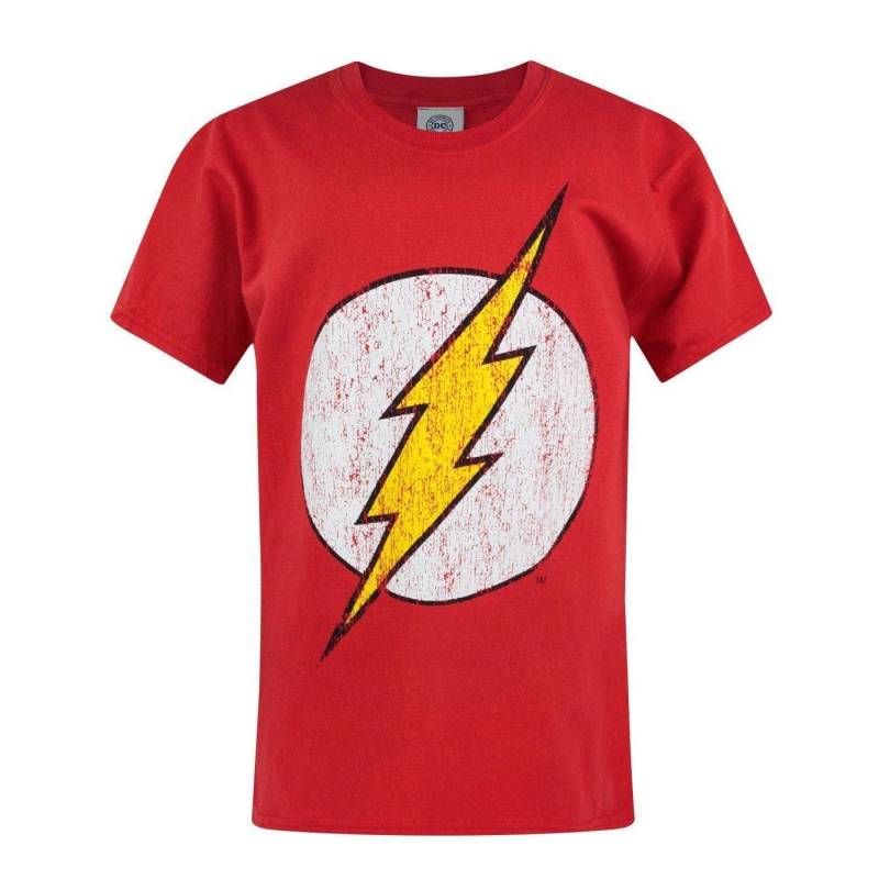 Offizielles Distress Logo Tshirt Jungen Rot Bunt 128 von Flash