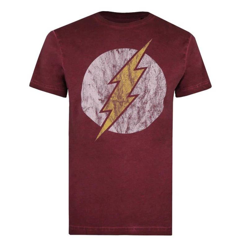 Tshirt Gewaschen Herren Weinrot S von Flash