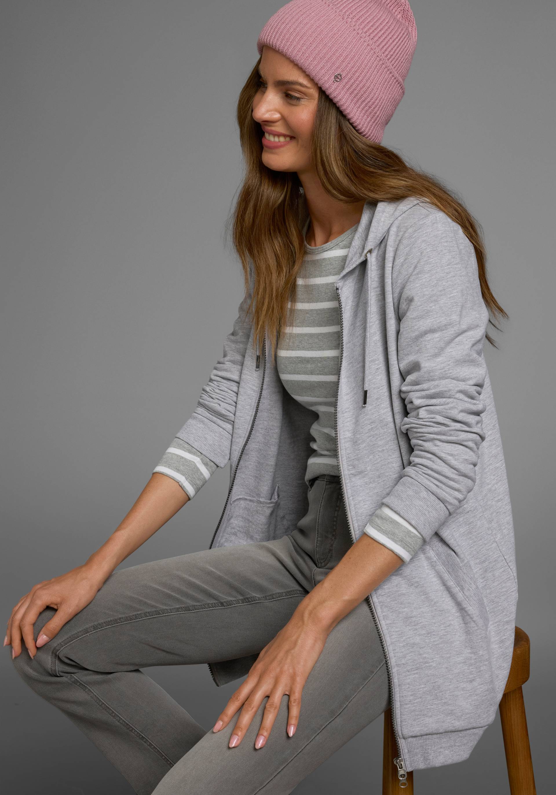 Flashlights Sweatjacke, in langer Form mit Zipper Flashlights Sweatjacke, in langer Form mit Zipper von Flashlights