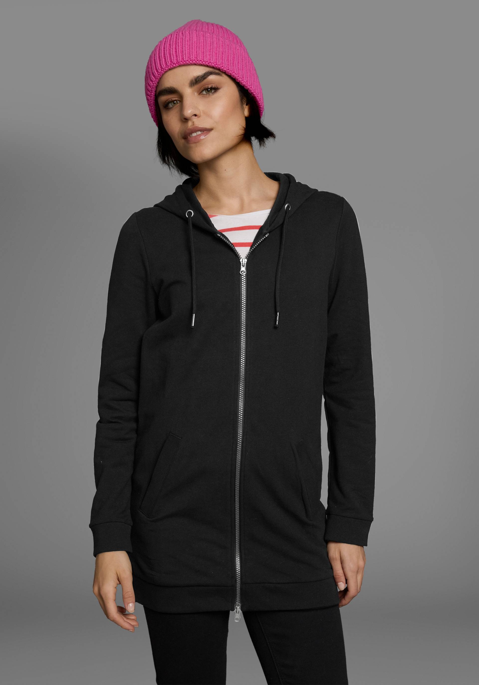 Flashlights Sweatjacke, in langer Form mit Zipper Flashlights Sweatjacke, in langer Form mit Zipper von Flashlights