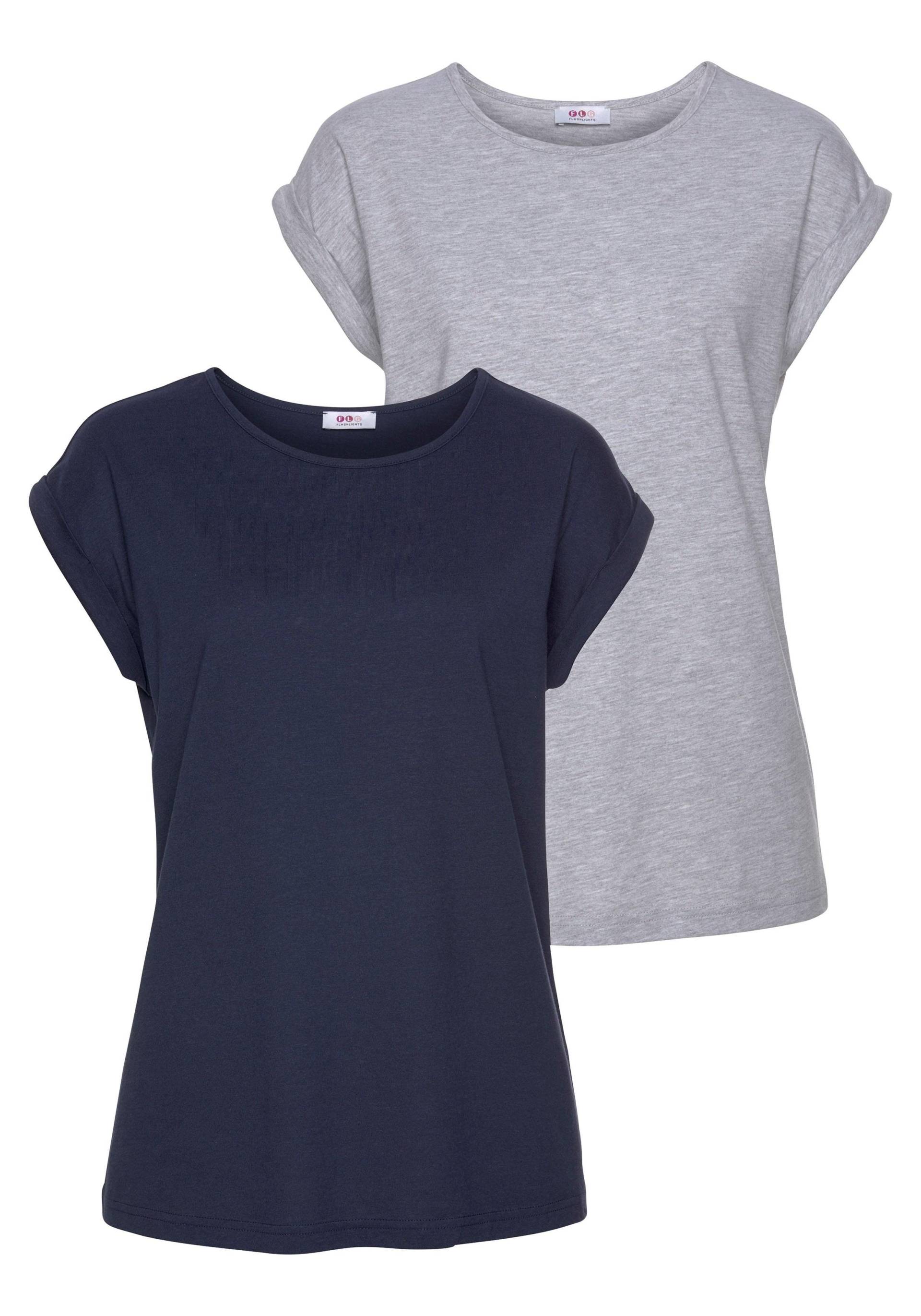 Flashlights T-Shirt, Kurzarm, figurbetont, unifarben, Rundhals, für jeden Anlass Flashlights T-Shirt, Kurzarm, figurbetont, unifarben, Rundhals, für jeden Anlass von Flashlights