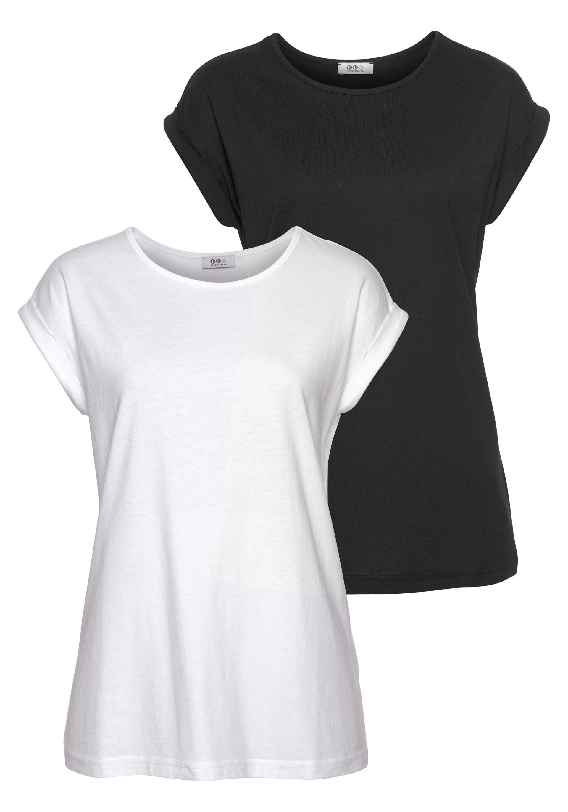 Flashlights T-Shirt, Kurzarm, figurbetont, unifarben, Rundhals, für jeden Anlass Flashlights T-Shirt, Kurzarm, figurbetont, unifarben, Rundhals, für jeden Anlass von Flashlights