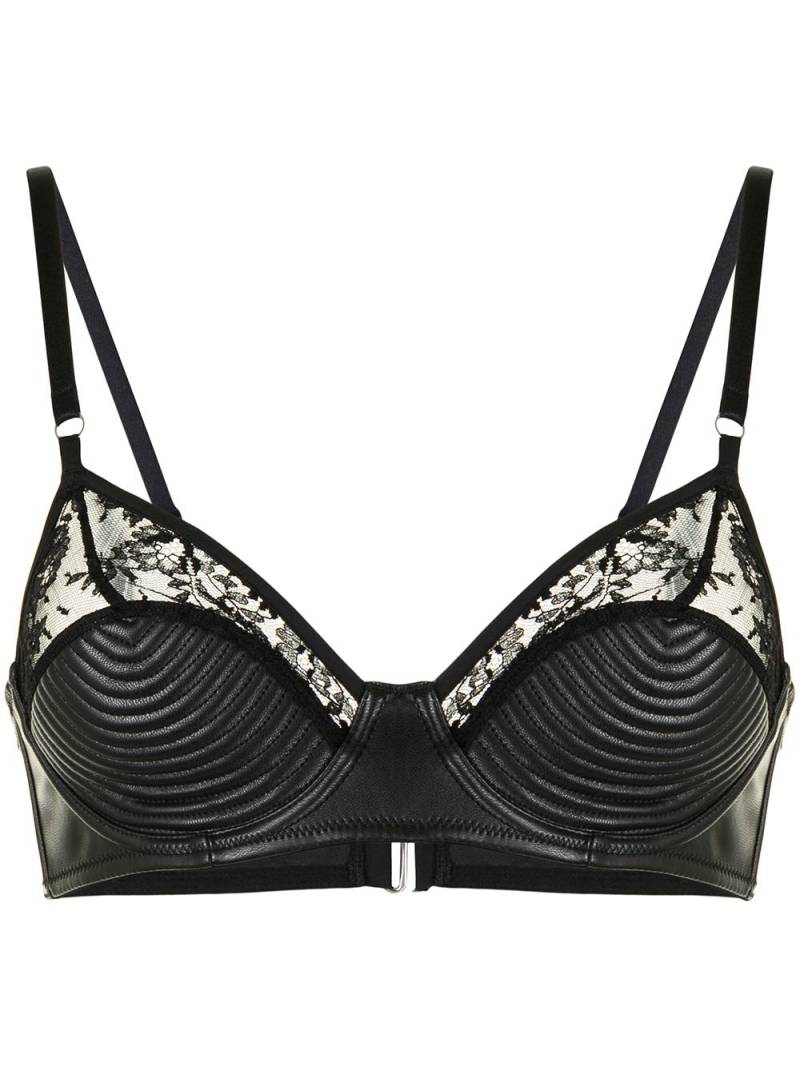 Fleur Du Mal Bebe lace-embellished vegan leather bra - Black von Fleur Du Mal