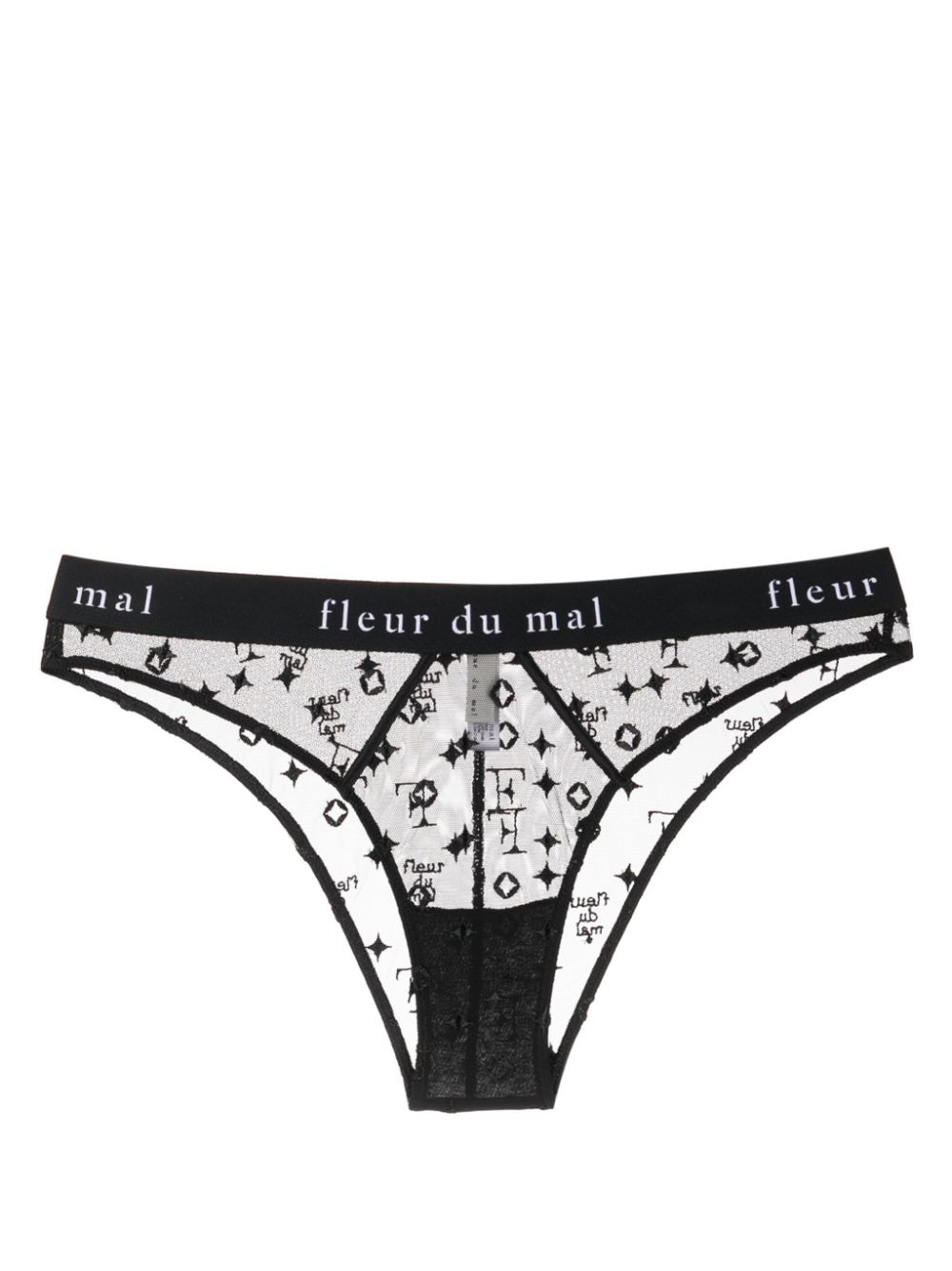 Fleur Du Mal monogram-embroidered cheeky briefs - Black von Fleur Du Mal