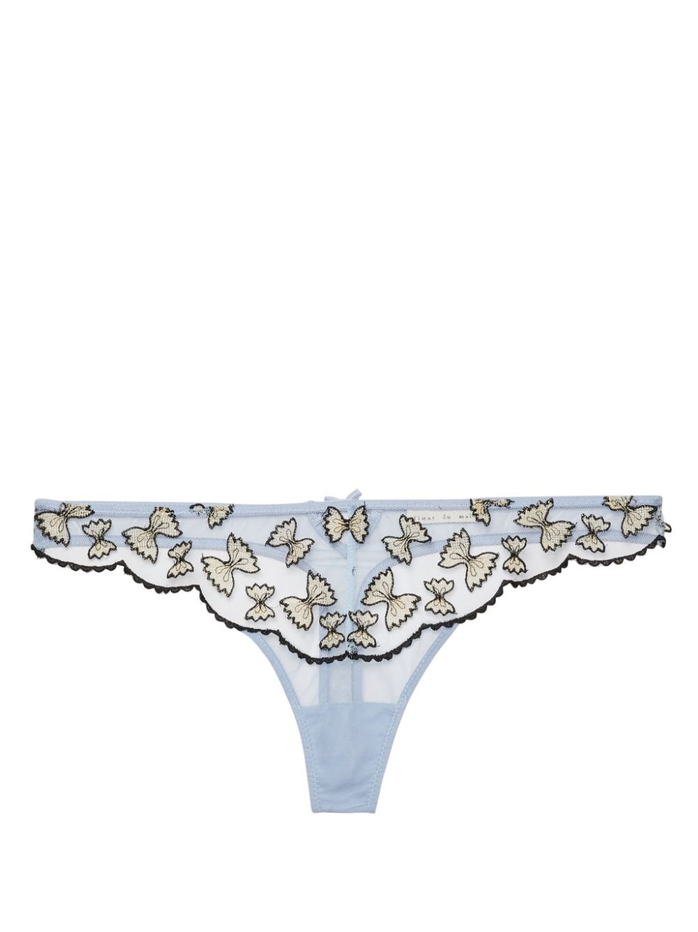 Fleur Du Mal Farfalle embroidered thong - Blue von Fleur Du Mal