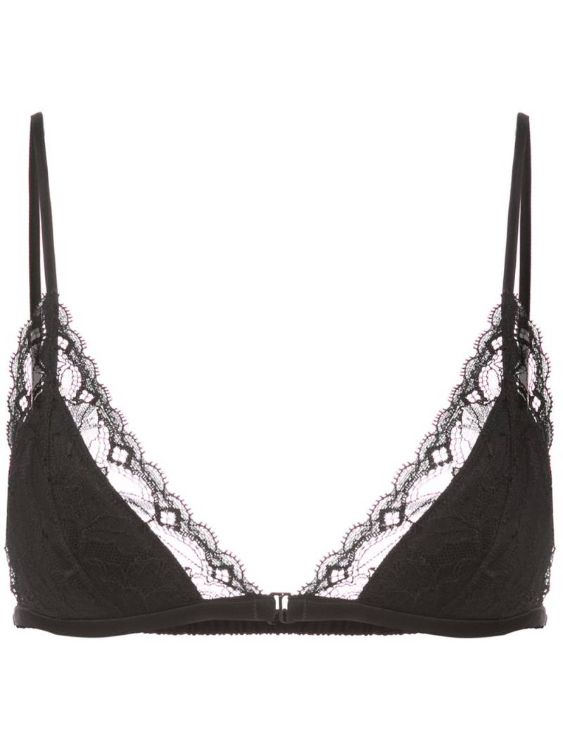 Fleur Du Mal Gardenia lace triangle bra - Black von Fleur Du Mal