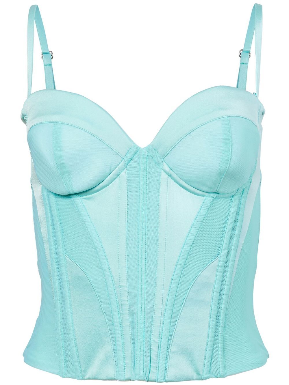 Fleur Du Mal Hamptons panelled bustier - Blue von Fleur Du Mal