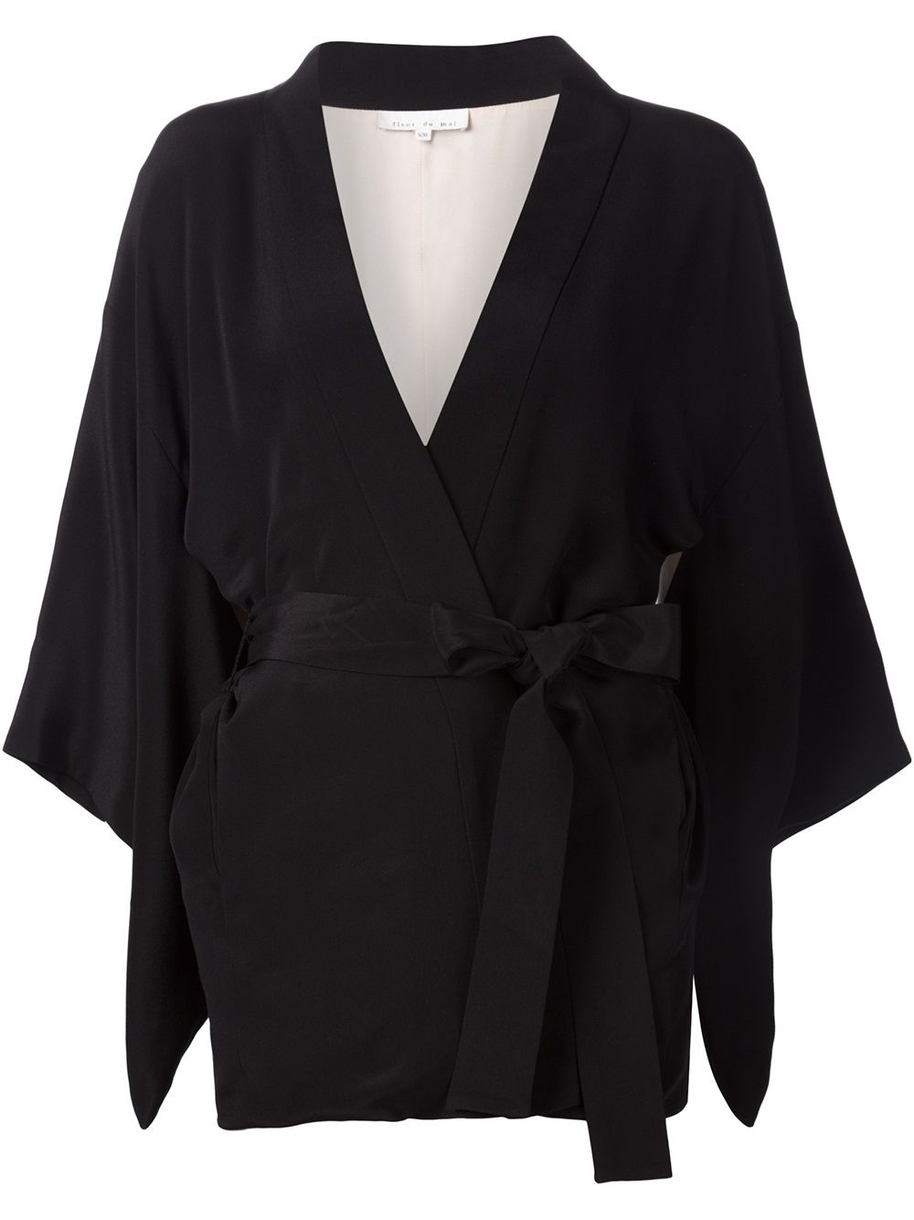 Fleur Du Mal Haori silk robe - Black von Fleur Du Mal