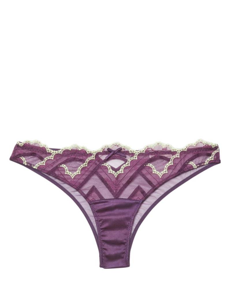 Fleur Du Mal Hendrix embroidered cheeky briefs - Purple von Fleur Du Mal