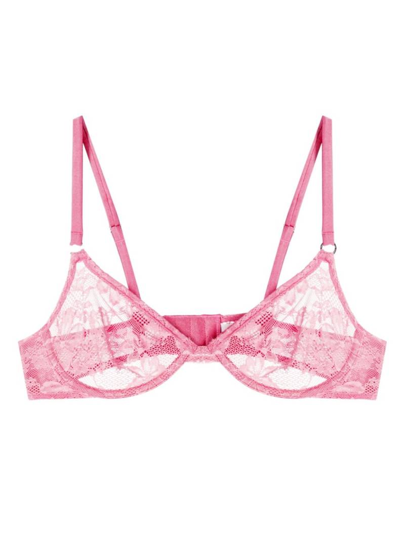 Fleur Du Mal Le Stretch floral-lace demi bra - Pink von Fleur Du Mal