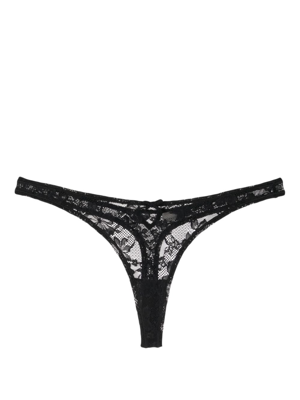 Fleur Du Mal Le Stretch lace-embroidery thong - Black von Fleur Du Mal