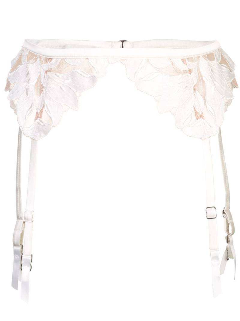 Fleur Du Mal Lily Lace garter belt - White von Fleur Du Mal