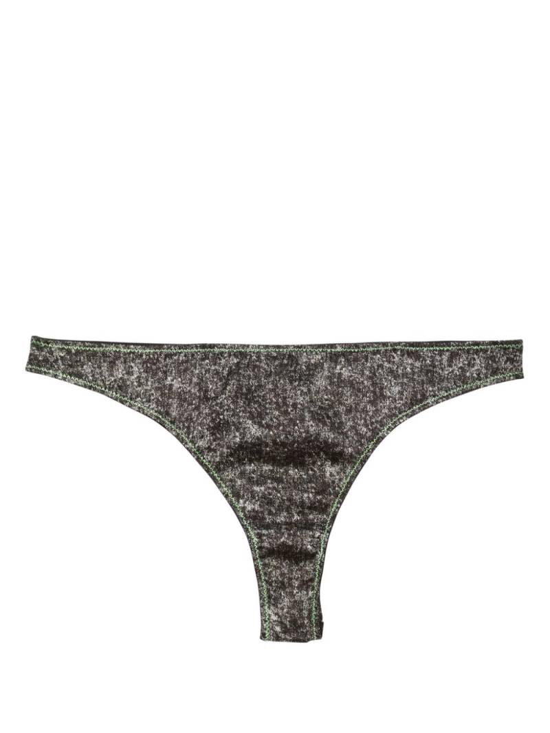 Fleur Du Mal Luxe brushed-finish thong - Grey von Fleur Du Mal