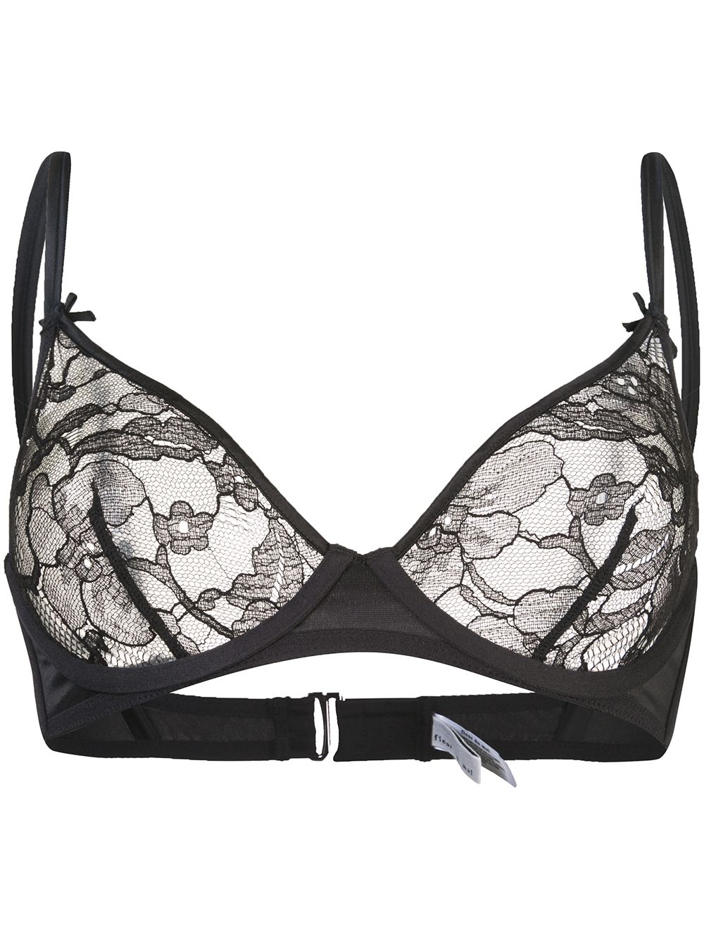 Fleur Du Mal Magnolia lace unlined demi bra - Black von Fleur Du Mal