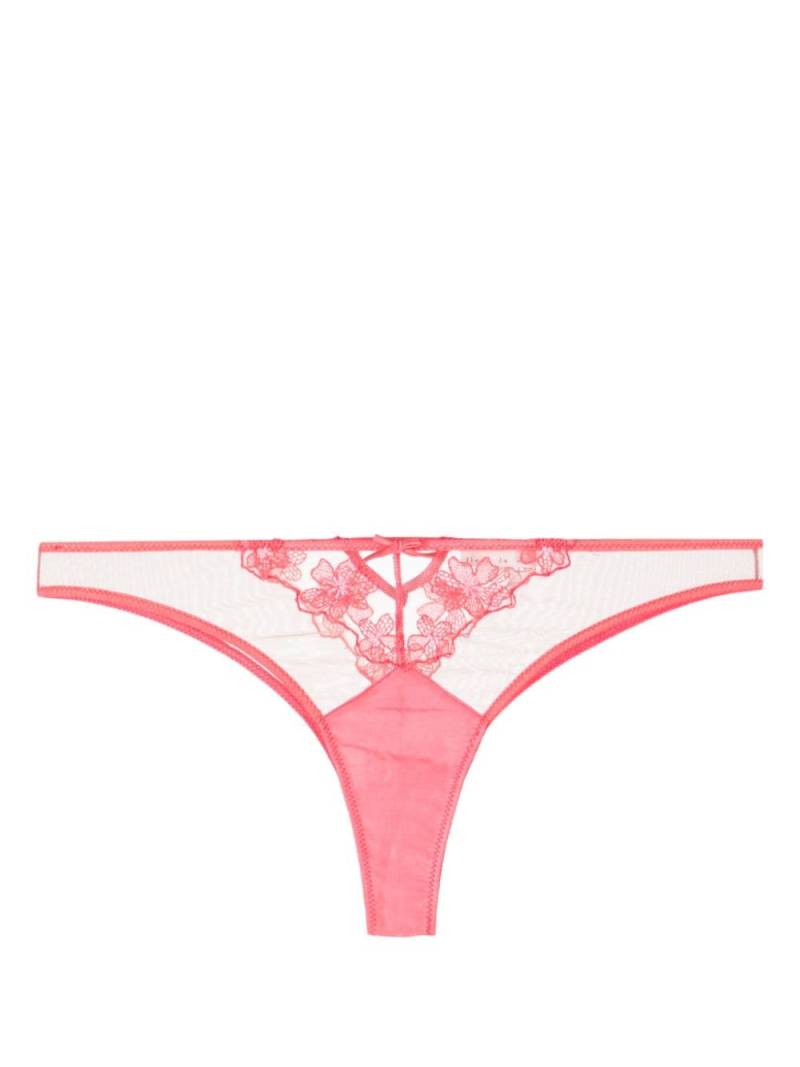 Fleur Du Mal Petal floral-appliqué Cheeky thong - Pink von Fleur Du Mal