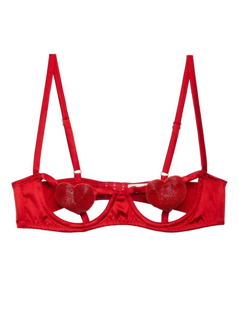 Fleur Du Mal Queen of Hearts balconette bra - Red von Fleur Du Mal