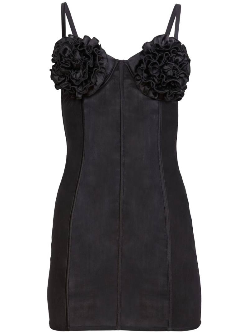 Fleur Du Mal rose cup mini dress - Black von Fleur Du Mal