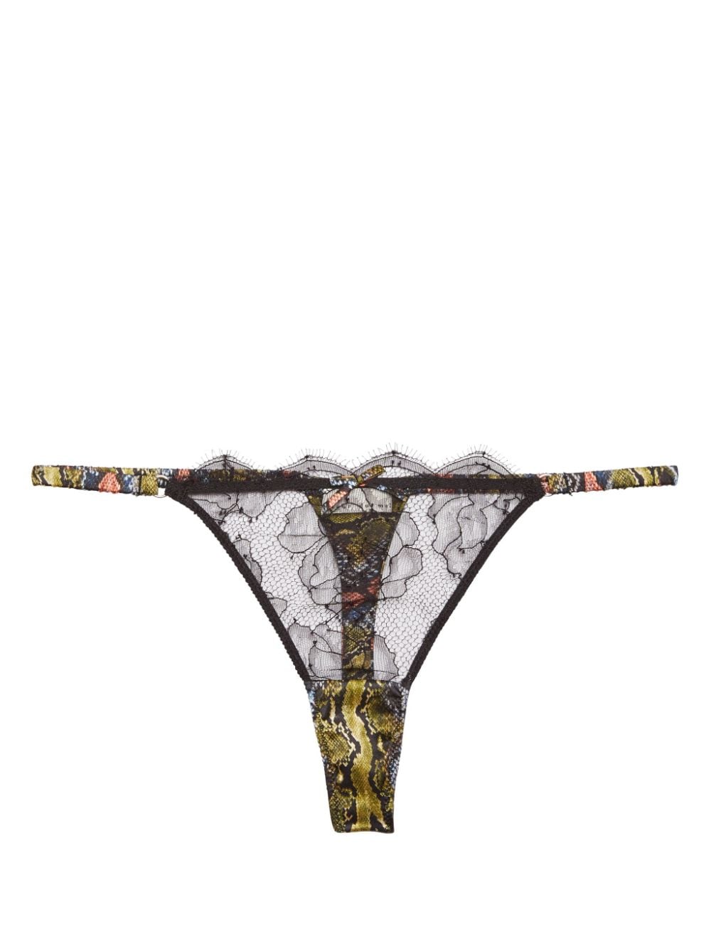 Fleur Du Mal rose-lace thong - Black von Fleur Du Mal