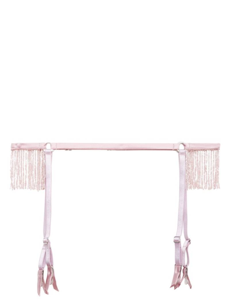 Fleur Du Mal beaded fringe garter - Pink von Fleur Du Mal