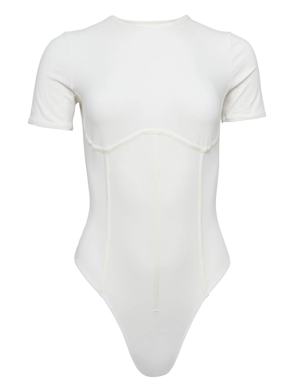 Fleur Du Mal bonded-seams T-shirt bodysuit - White von Fleur Du Mal