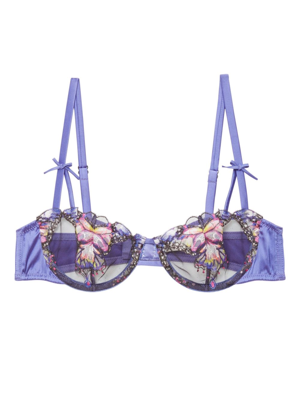 Fleur Du Mal butterfly-embroidered balconette bra - Purple von Fleur Du Mal