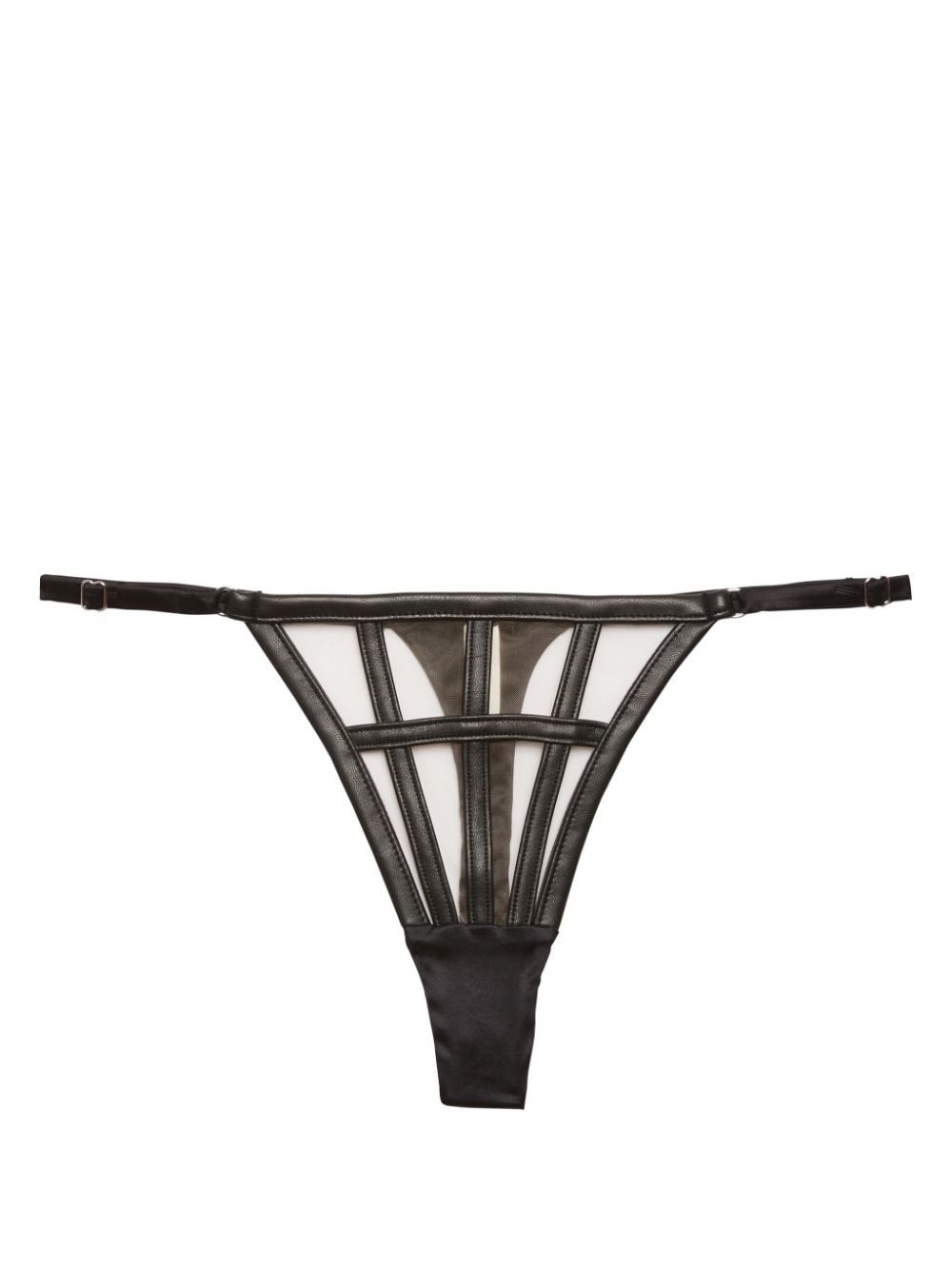 Fleur Du Mal caged vegan leather thong - Black von Fleur Du Mal