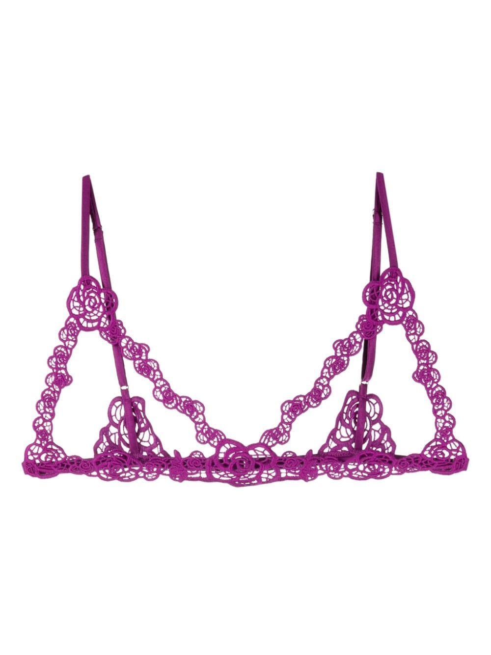 Fleur Du Mal Fleur guipure ouvert bralette - Purple von Fleur Du Mal