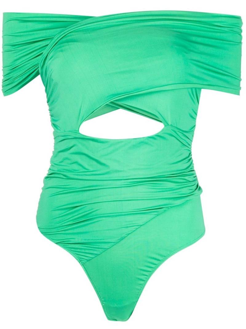 Fleur Du Mal wrap-front bodysuit - Green von Fleur Du Mal