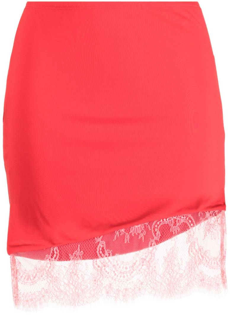 Fleur Du Mal floral-lace mini skirt - Red von Fleur Du Mal