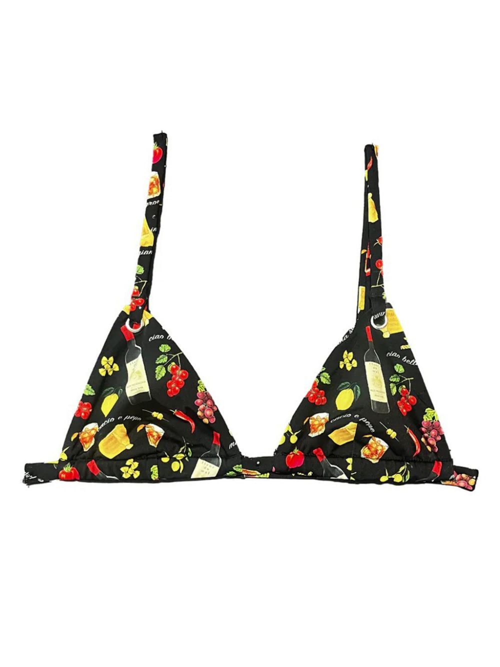 Fleur Du Mal graphic-print triangle bikini top - Black von Fleur Du Mal