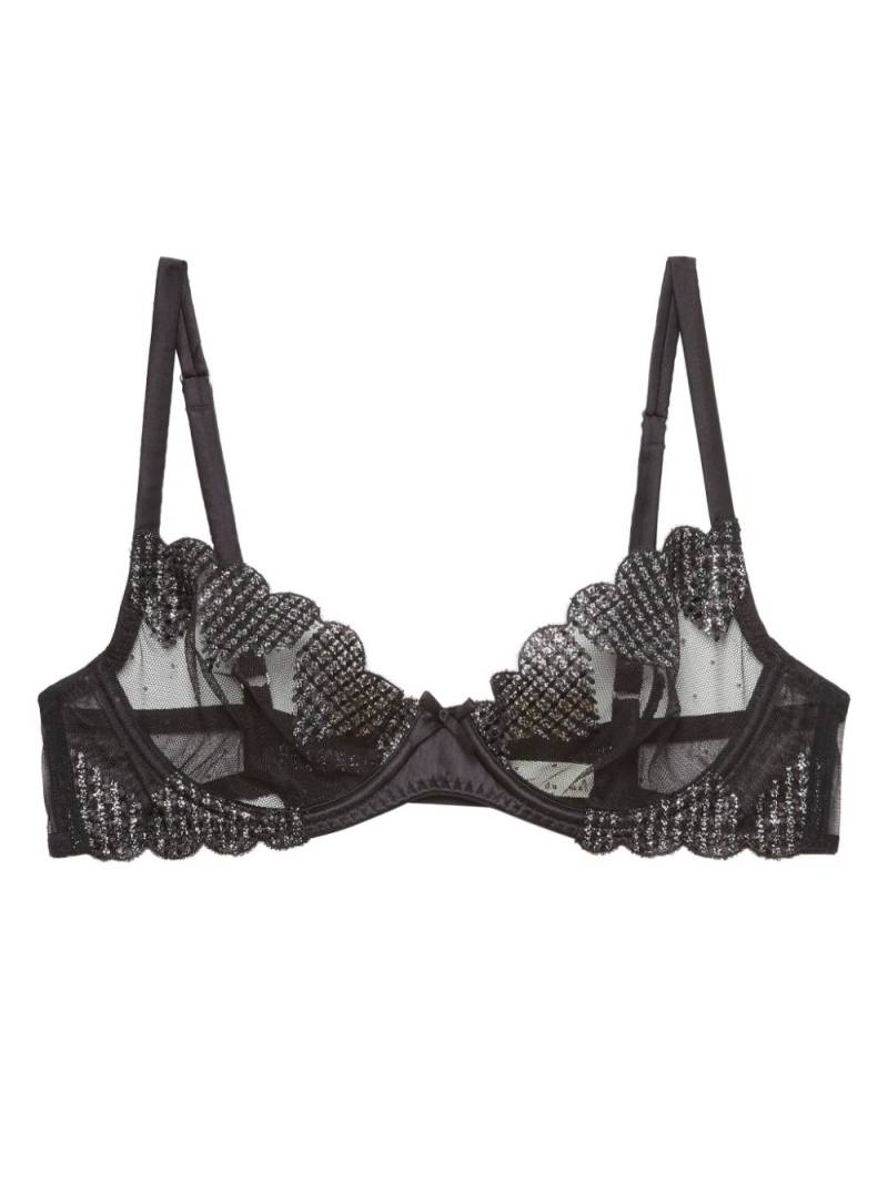 Fleur Du Mal heart-embroidered bra - Black von Fleur Du Mal