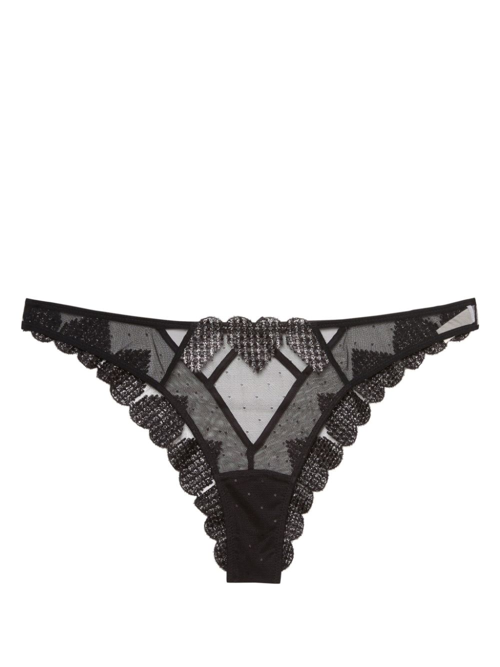 Fleur Du Mal heart embroidery briefs - Black von Fleur Du Mal