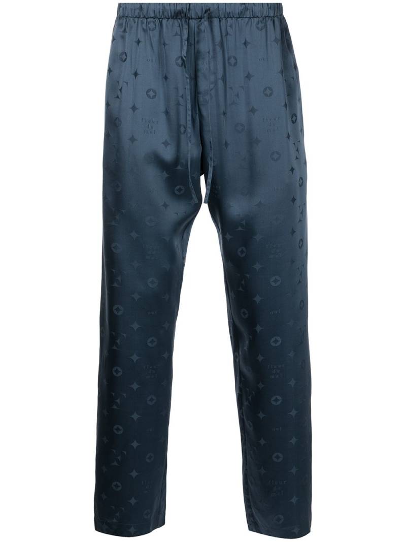 Fleur Du Mal jacquard silk pyjama bottoms - Blue von Fleur Du Mal