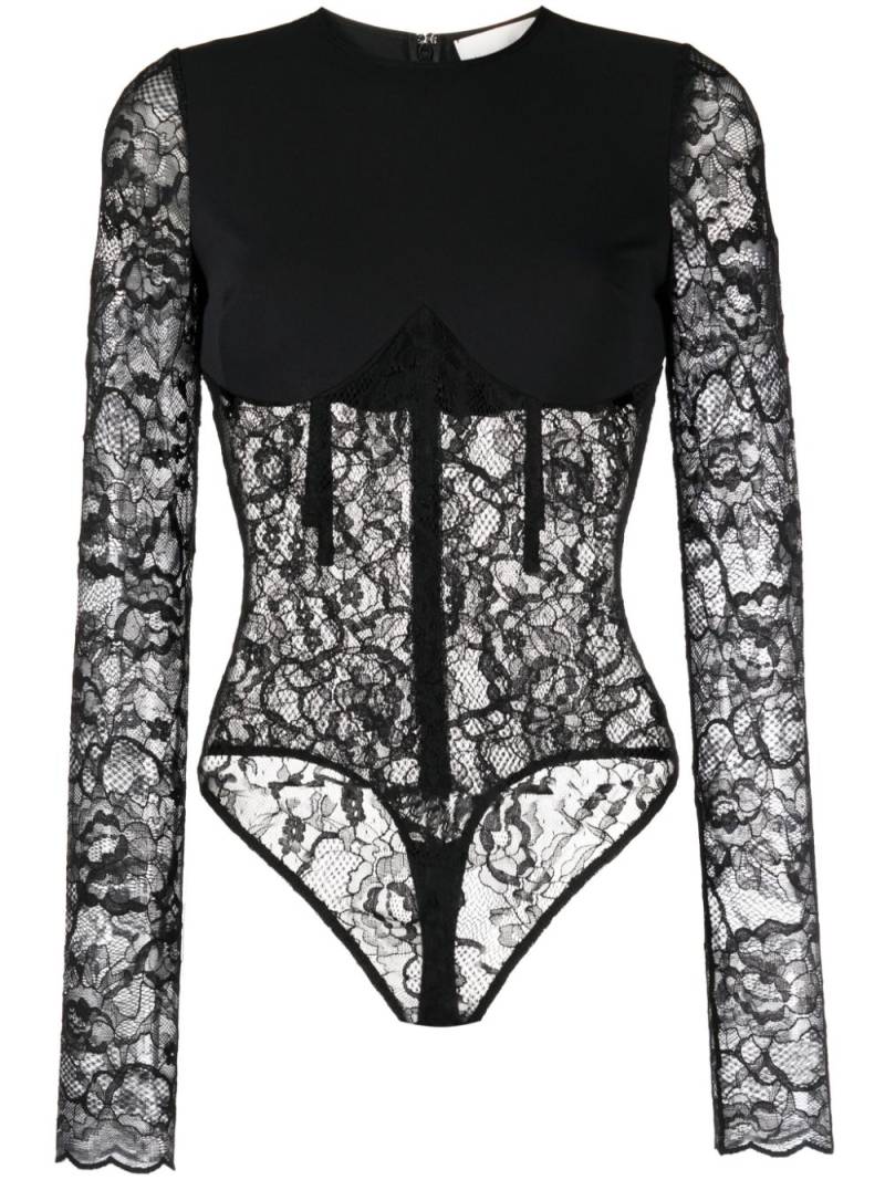 Fleur Du Mal lace boned bodysuit - Black von Fleur Du Mal