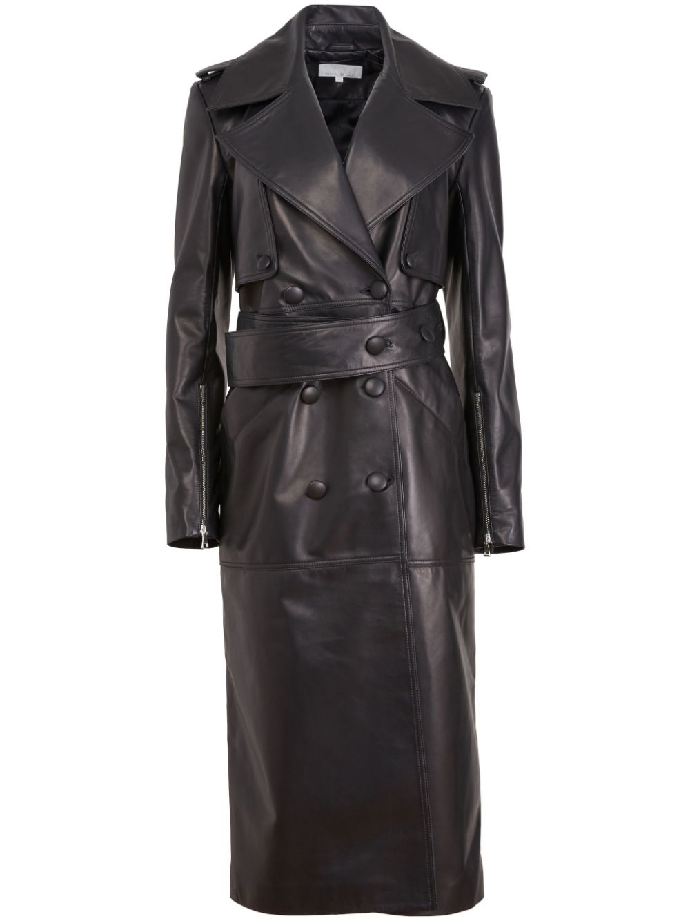 Fleur Du Mal Moto leather trench coat - Black von Fleur Du Mal