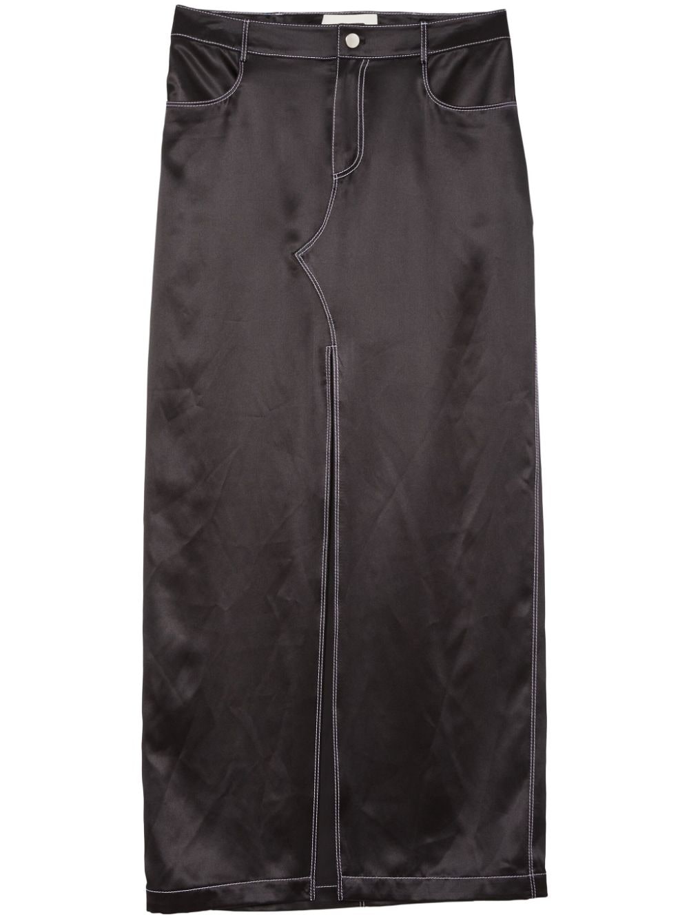 Fleur Du Mal long silk skirt - Black von Fleur Du Mal