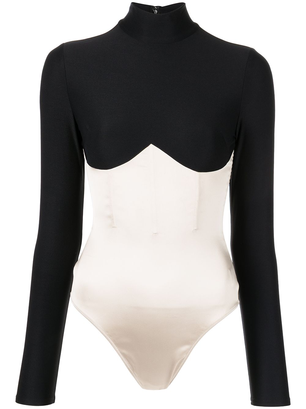 Fleur Du Mal mock neck long-sleeve bodysuit - Black von Fleur Du Mal