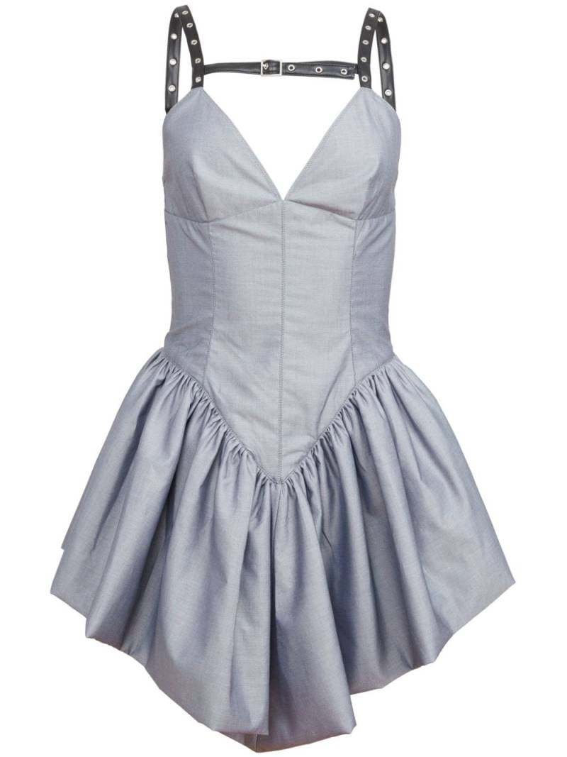 Fleur Du Mal poplin mini dress - Grey von Fleur Du Mal