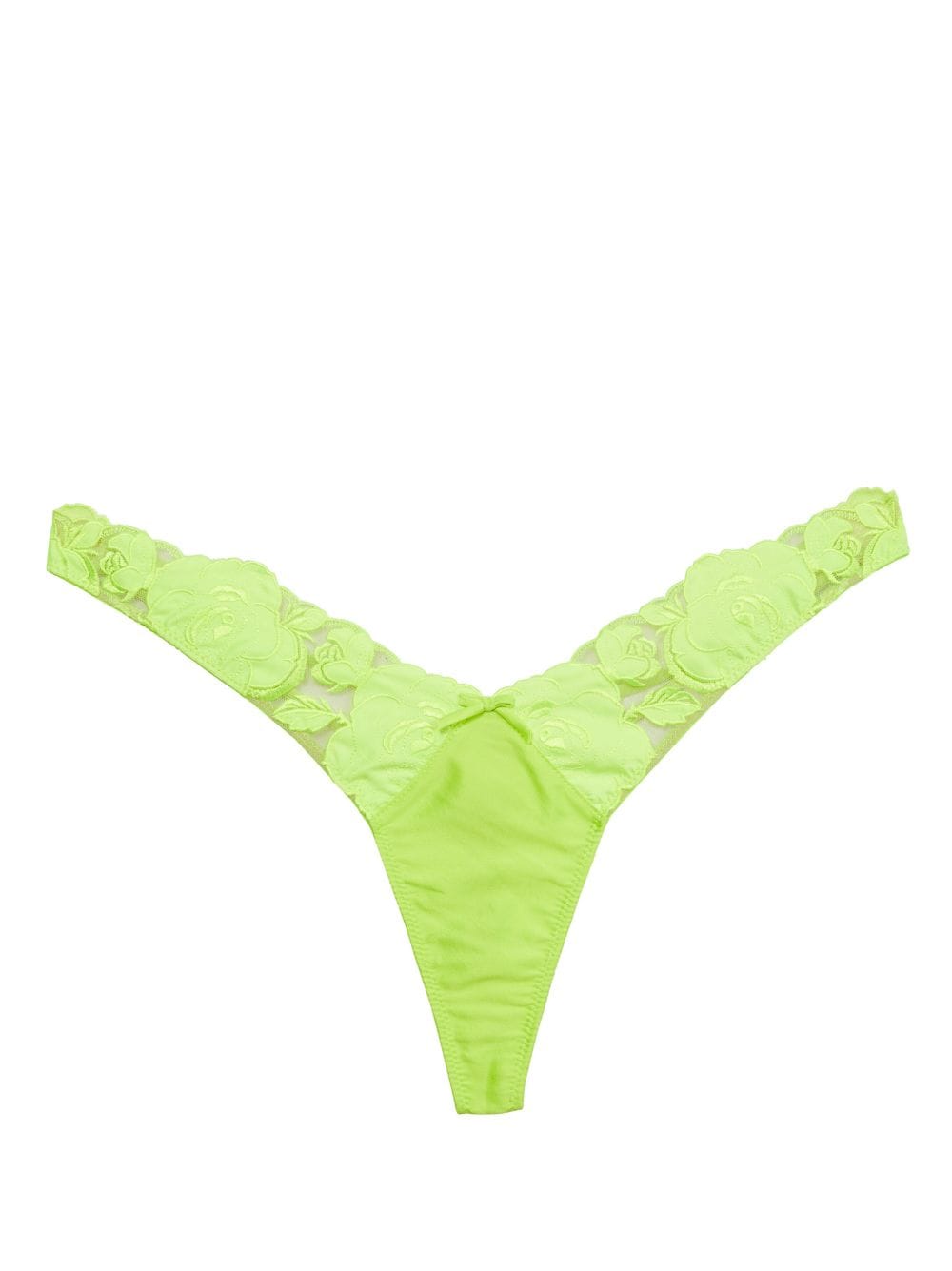 Fleur Du Mal rose-embroidery high-leg thong - Yellow von Fleur Du Mal