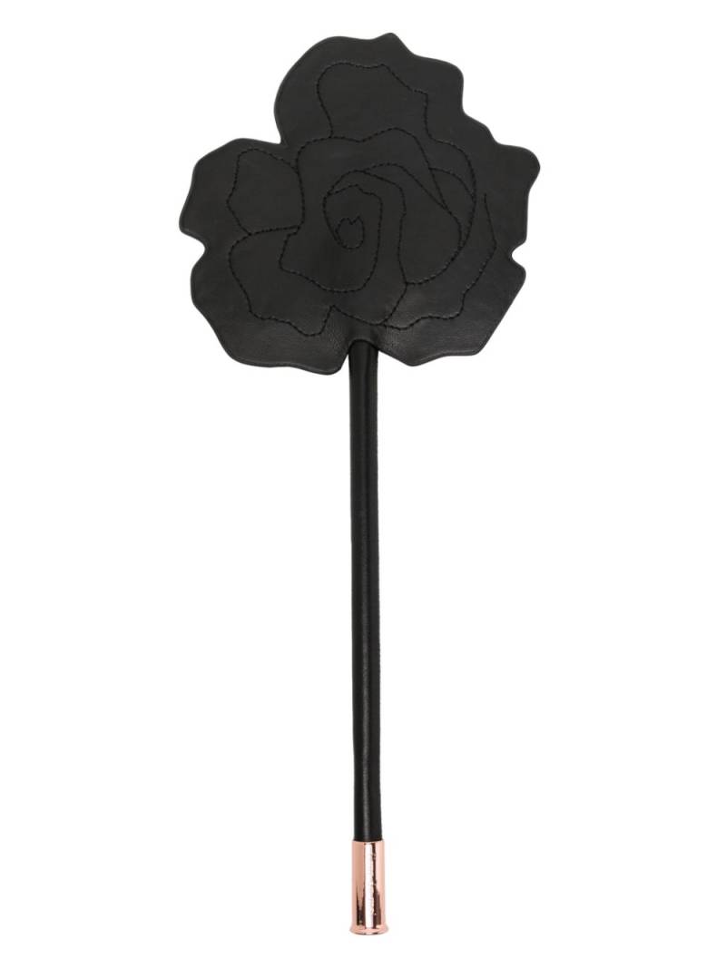 Fleur Du Mal rose-shaped leather paddle - Black von Fleur Du Mal