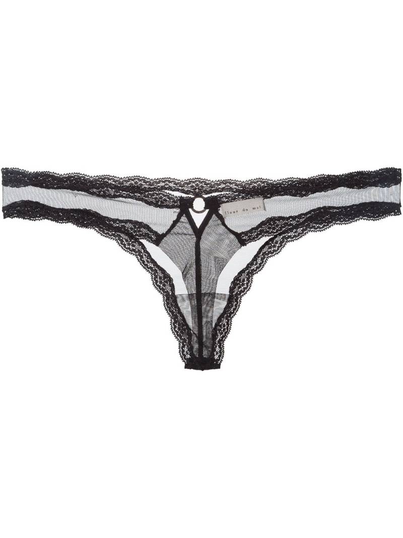 Fleur Du Mal sheer tulle thong - Black von Fleur Du Mal