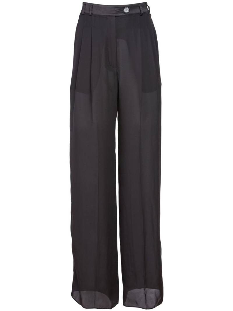 Fleur Du Mal silk georgette wide-leg trousers - Black von Fleur Du Mal