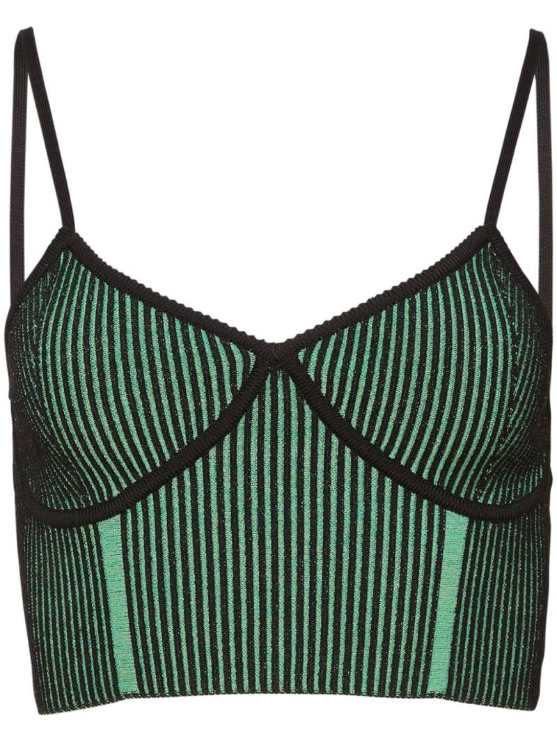 Fleur Du Mal striped ribbed-knit top - Green von Fleur Du Mal