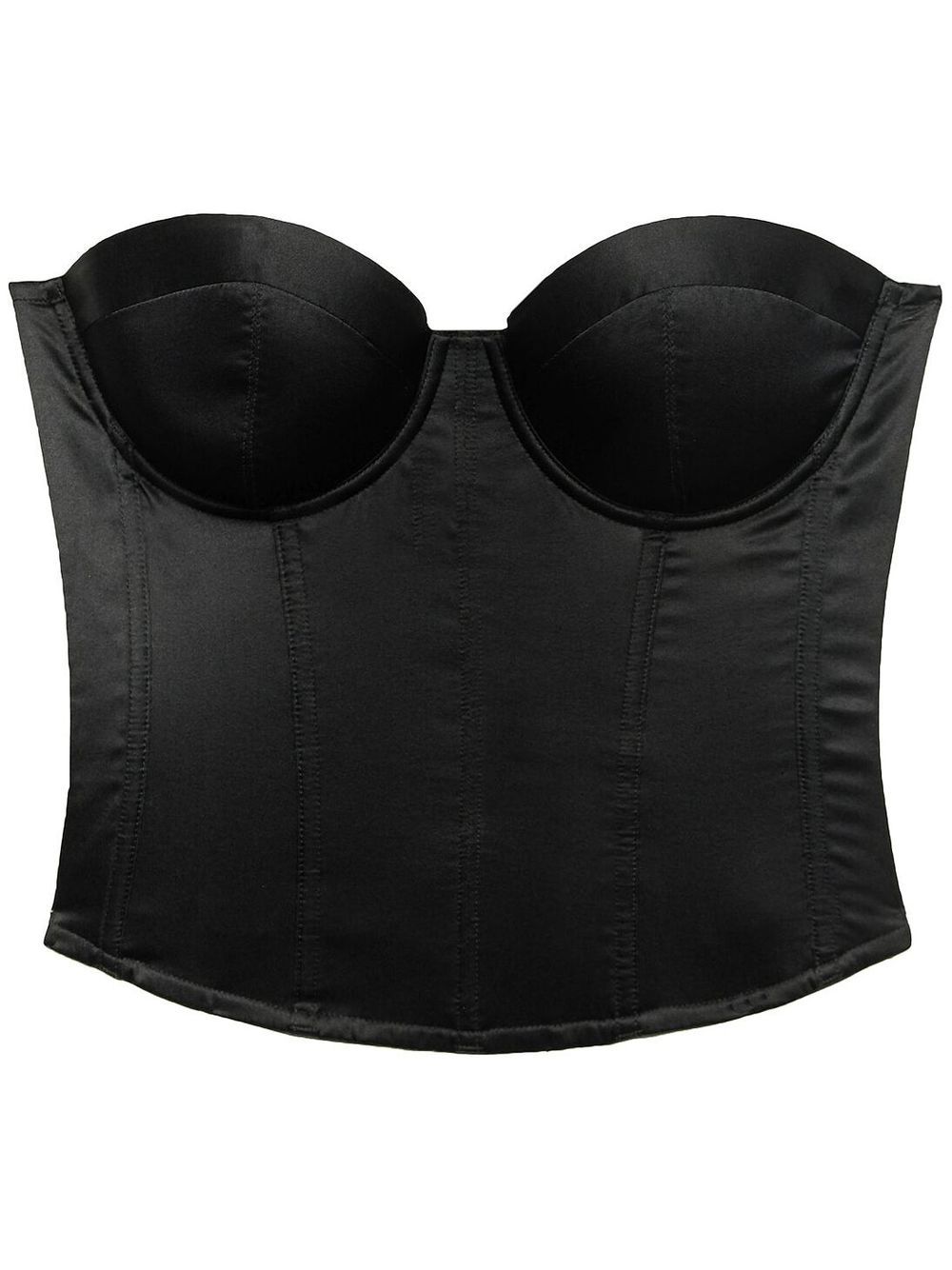 Fleur Du Mal sweetheart neck silk bustier - Black von Fleur Du Mal