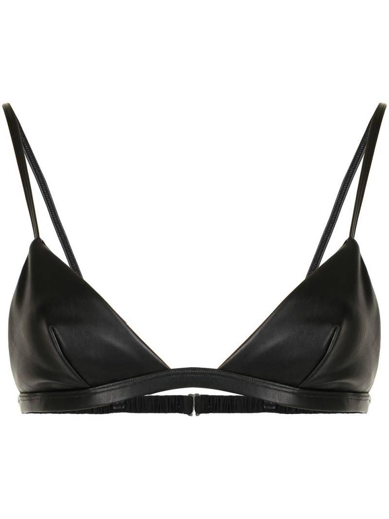 Fleur Du Mal vegan leather triangle bra - Black von Fleur Du Mal