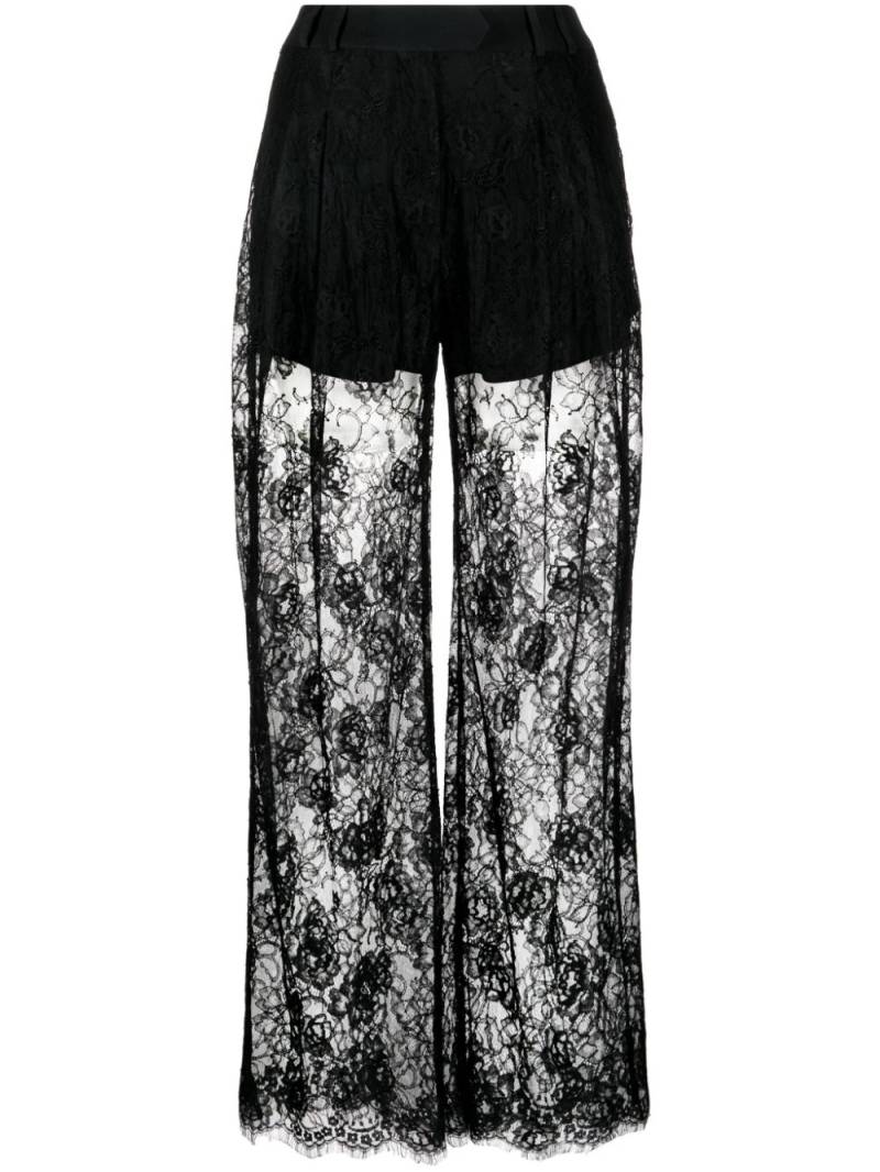 Fleur Du Mal wide-leg lace trousers - Black von Fleur Du Mal