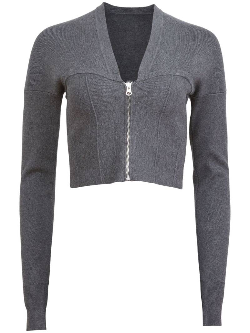 Fleur Du Mal zip-up bustier cardigan - Grey von Fleur Du Mal