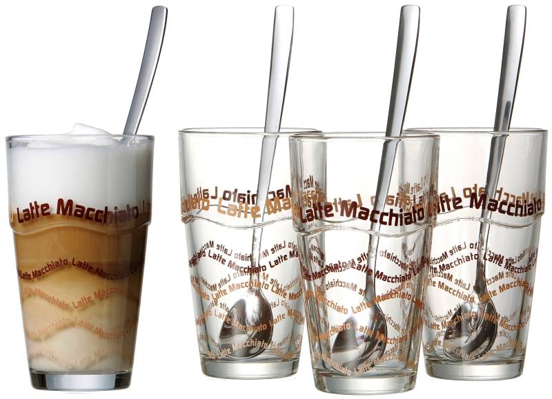 Ritzenhoff & Breker Latte-Macchiato-Glas, (Set, 8 tlg.), 4 Gläser, 4 Longdrinklöffel von Ritzenhoff & Breker